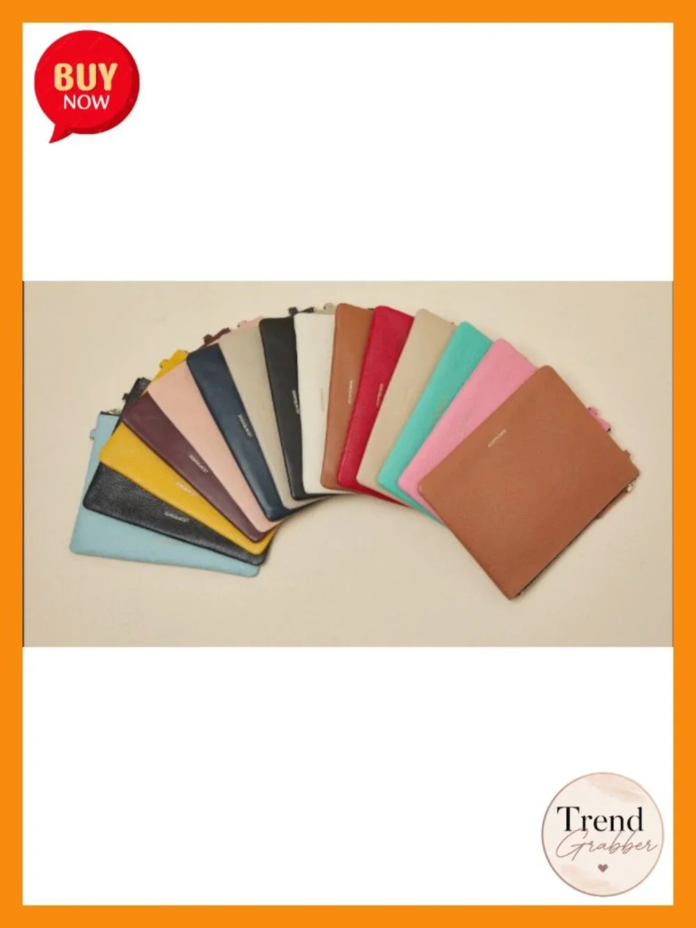 Genuine Goatskin Leather Wristlet Clutch Purse Large Phone Wallet Detachable